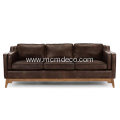 Worthington Oxford Brown Leather Sofa